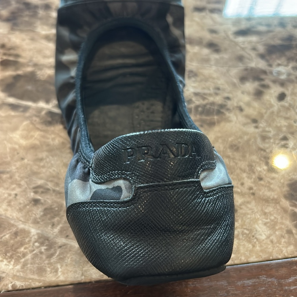 Prada Black Leather Ballet Flats - Picture 3 of 6